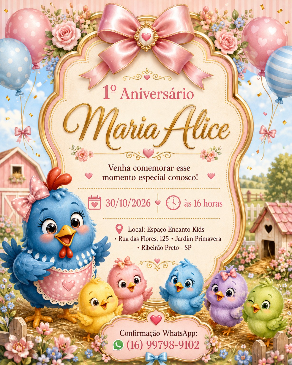 Exemplo de convite personalizado