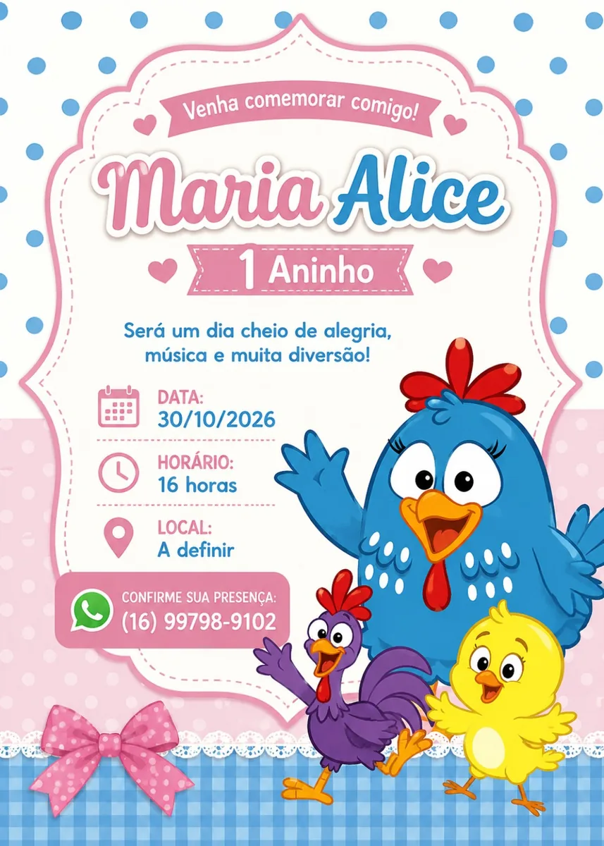 Convite simples de aniversário