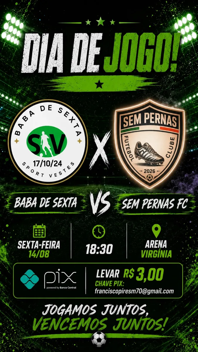 Arte esportiva para divulgação de jogo