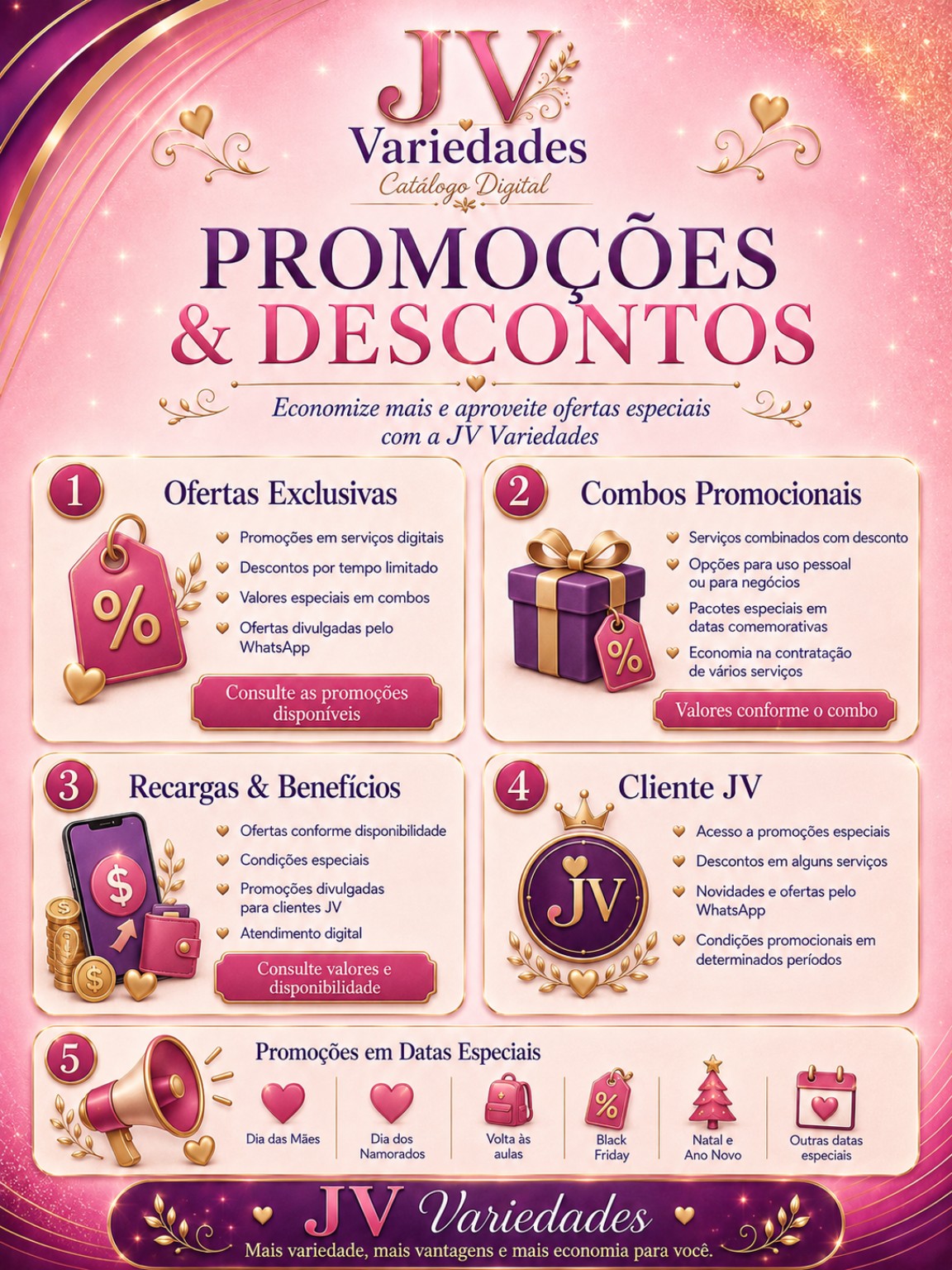 Arte promocional de promoções e descontos